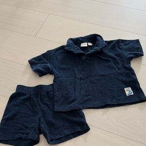 Zara toweling set - boy size 5 Navy Terry Cloth